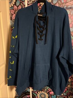 Disney Navy Lace-Up Hoodie with Haunted Mansion Accents